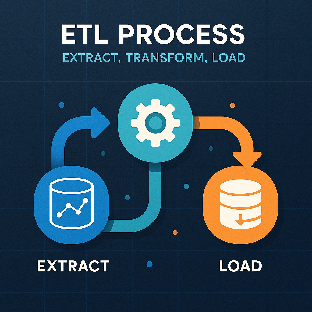 Der ETL-Prozess, kurz für "Extrahieren, Transformieren, Laden",